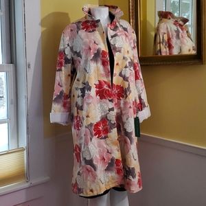 NWT water repellent floral trench coat